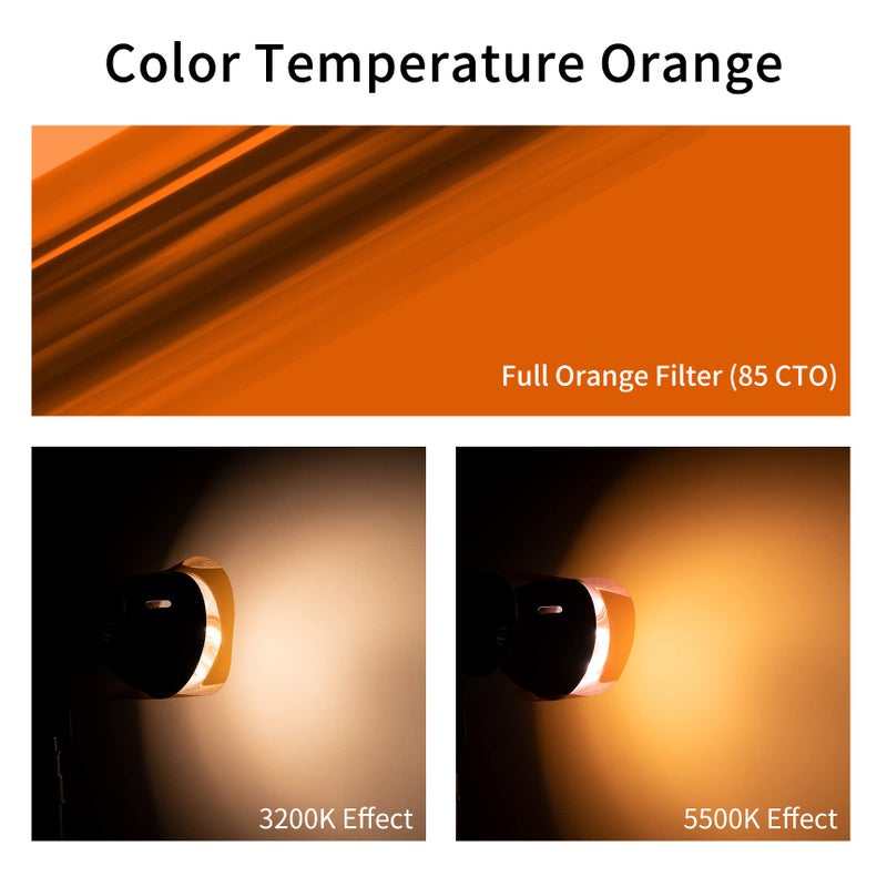 Meking 16x20 inches Lighting Gels CTO Photo Lights Gel Filters Transparent Color Correction Light Sheets for Photography Red Head Strobe Flashlight (Orange) - Image 3